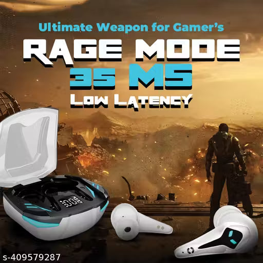 Hoppup Xo3 Gaming Earbuds with 35MS Low Latency, 13MM DRIVERS & 50H PlayTime Bluetooth Headset (White, True Wireless)